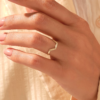925 Sterling Silver Half Hexagon Stacking Ring - Image 3