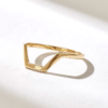 925 Sterling Silver Half Hexagon Stacking Ring - Image 4
