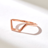 925 Sterling Silver Half Hexagon Stacking Ring - Image 5