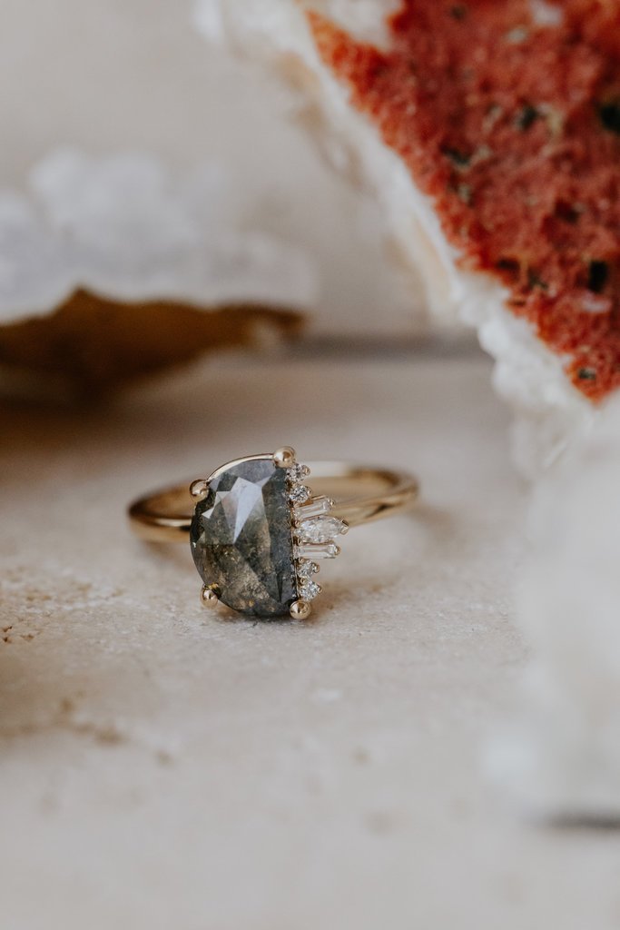 925 Sterling Silver Half Moon Galaxy Diamond Ring