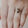 Distinctive half moon galaxy ring in 925 sterling silver