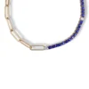 Tennis paperclip chain bracelet with contrast between sparkle and minimal links
