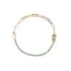 Gold-plated sterling silver bracelet with premium CZ sapphire and diamond accents