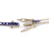 Half sapphire and diamond bracelet with a modern mixed design