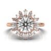 925 Sterling Silver Halo Baguette Diamond Ring - Image 4