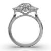 925 Sterling Silver Halo Baguette Diamond Ring - Image 9