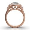 925 Sterling Silver Halo Baguette Diamond Ring - Image 3
