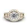 925 Sterling Silver Halo Baguette Diamond Ring - Image 4