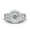 925 Sterling Silver Halo Baguette Diamond Ring - Image 6