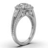925 Sterling Silver Halo Baguette Diamond Ring - Image 7