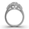 925 Sterling Silver Halo Baguette Diamond Ring - Image 9