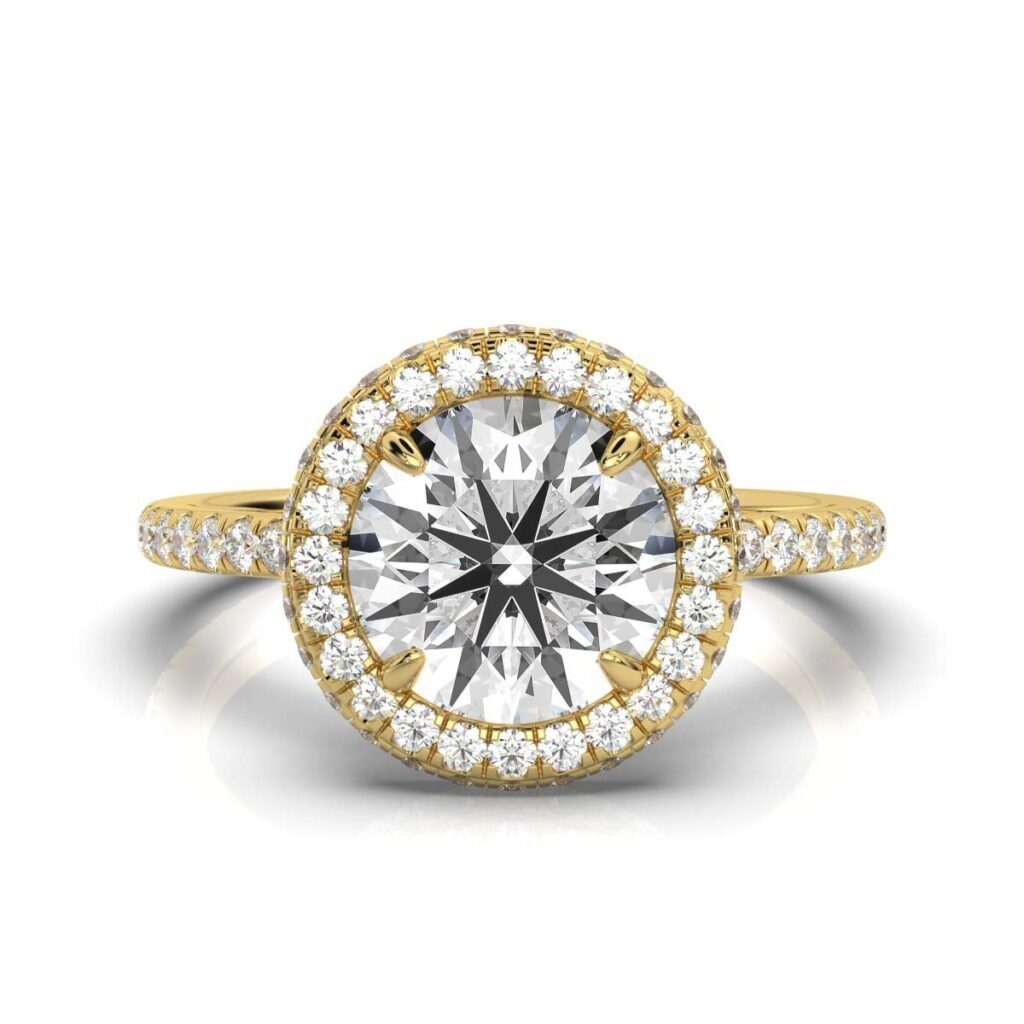 925 Sterling Silver Halo Claw Diamond Ring