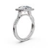 925 Sterling Silver Halo Diamond Engagement Ring - Image 3