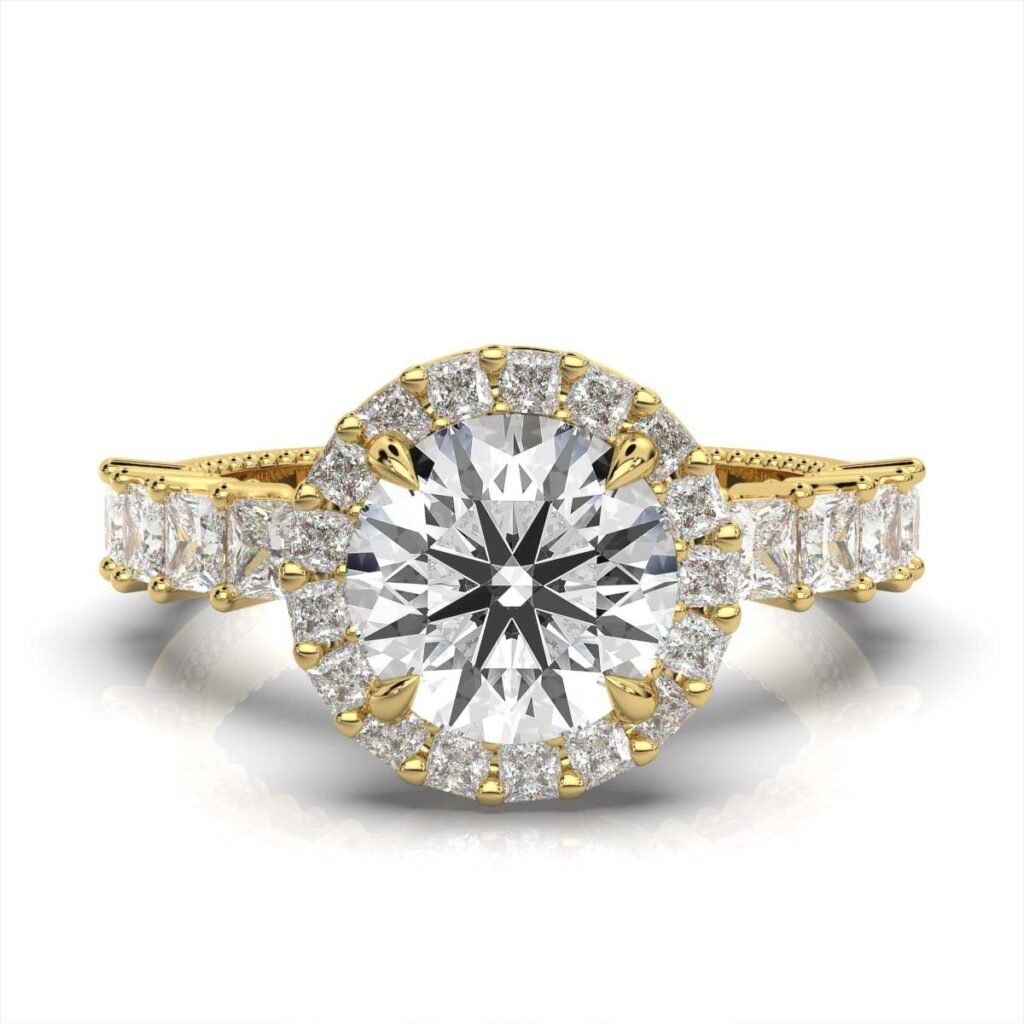 925 Sterling Silver Halo Diamond Ring