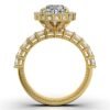 925 sterling silver ring with thick gold plating and bright halo stones