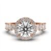 Sterling silver halo ring featuring a detailed, radiant cluster design