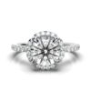 925 Sterling Silver halo diamond ring with premium CZ centre stone