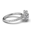 Diamond ring featuring a classic halo setting