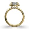 Round halo diamond ring with detailed sparkle
