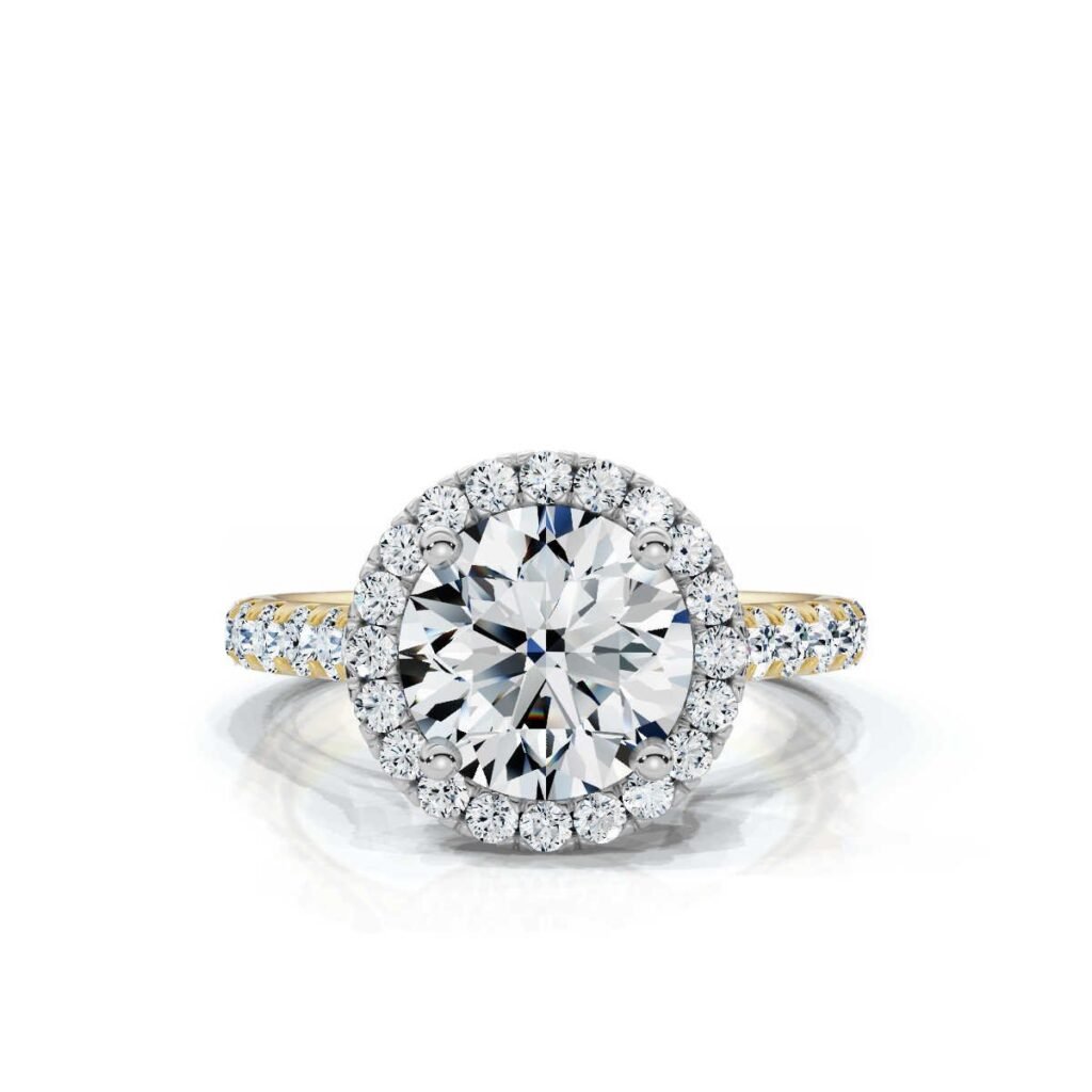 925 Sterling Silver Halo Diamond Ring
