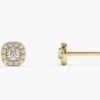 Round halo studs with 24 small stones and two larger stones