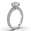 Thick gold plated engagement ring with polished 925 sterling silver finish