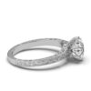 Engagement ring with subtle vintage-inspired engraved band detail