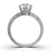 Delicate engagement ring with 1.9 mm band width and slim profile