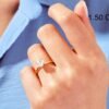 Engagement ring with premium CZ diamond accents in pave setting