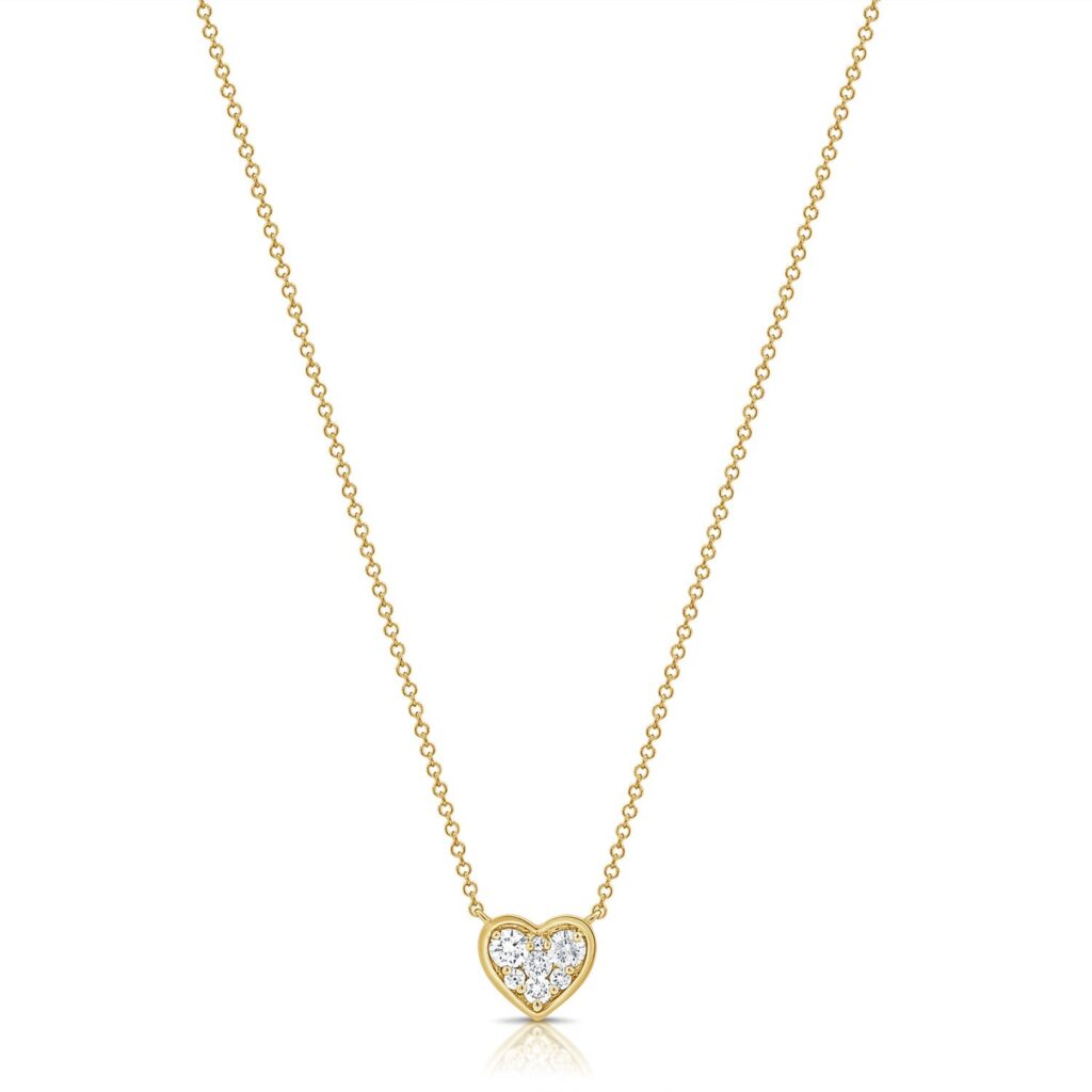 925 Sterling Silver Heart Diamond Necklace