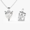 Heart solitaire pendant necklace with polished gold-plated finish