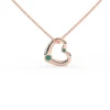 925 Sterling Silver Heart Emerald Charm Necklace - Image 2