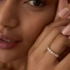 Heart shape diamond ring with pave-set premium CZ stones