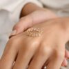 925 Sterling Silver Heart Shape Rainbow Moonstone Band - Image 2