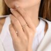 925 Sterling Silver Heart Shape Rainbow Moonstone Band - Image 5