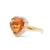 925 Sterling Silver Heart-Shaped Citrine Ring - Image 2