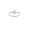 925 Sterling Silver Heart Shaped Diamond Chevron Ring - Image 5