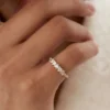 Heart-shaped sterling silver ring with pavé CZ diamonds