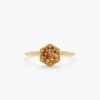925 Sterling Silver Hexagon Citrine Ring