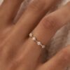 925 sterling silver ring with five round stones