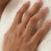 Gold-plated sterling silver ring with geometric design