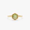 925 Sterling Silver Hexagon Peridot Ring