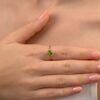 925 Sterling Silver Hexagon Peridot Ring - Image 5
