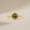 925 Sterling Silver Hexagon Peridot Ring - Image 7