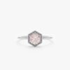 925 Sterling Silver Hexagon Rose Quartz Ring - Image 4