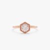 925 Sterling Silver Hexagon Rose Quartz Ring - Image 5