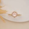 925 Sterling Silver Hexagon Rose Quartz Ring - Image 6