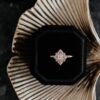 Hexagon step cut diamond ring in 925 sterling silver