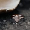 Pave style sterling silver ring with thick gold plating