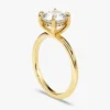925 Sterling Silver Hidden Halo Engagement Ring 1CT Round Cut Diamond Ring - Image 4